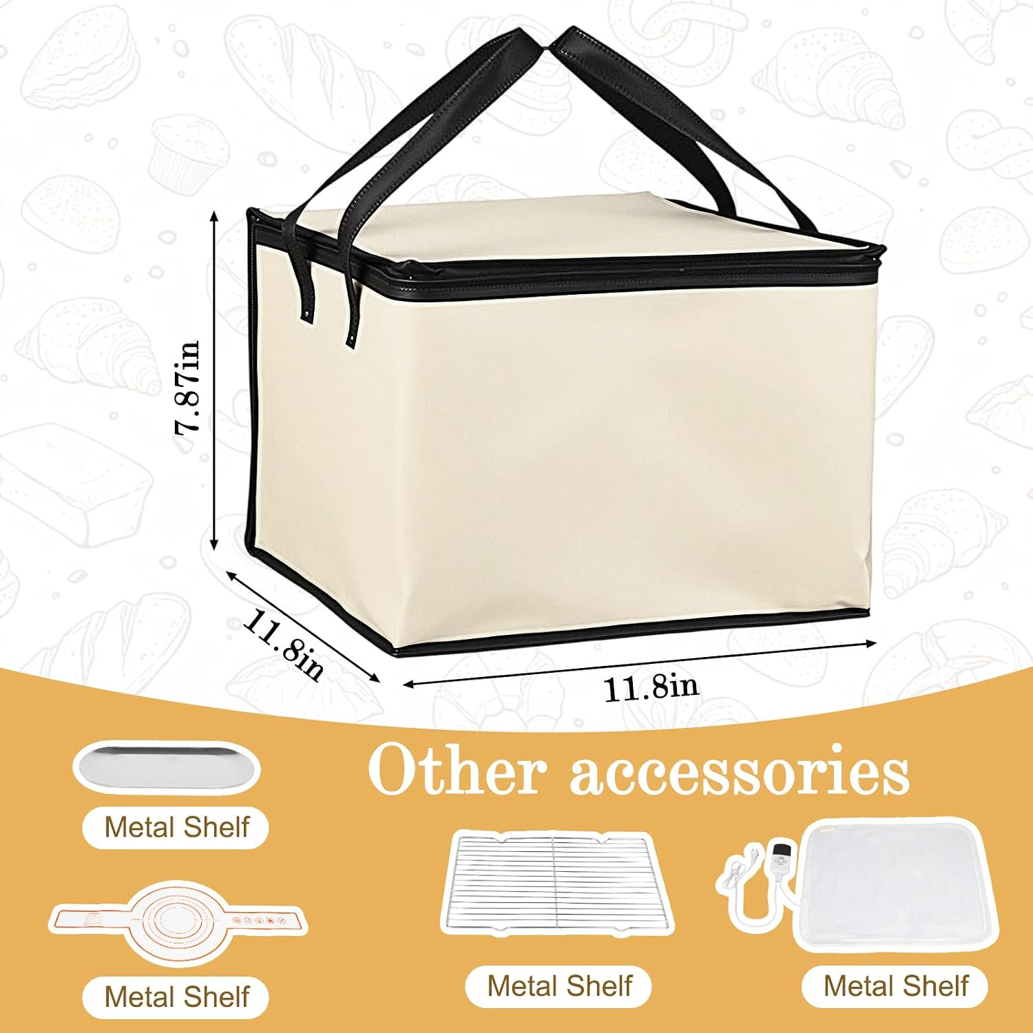 Folding Bread Proofing Box, Sourdough Bread Proofer Warming Box with Shelf & Water Tray, Precise Temperature Fermentation (1–9 Gears) Dough Start Container for Making Pizza Baking Kombucha