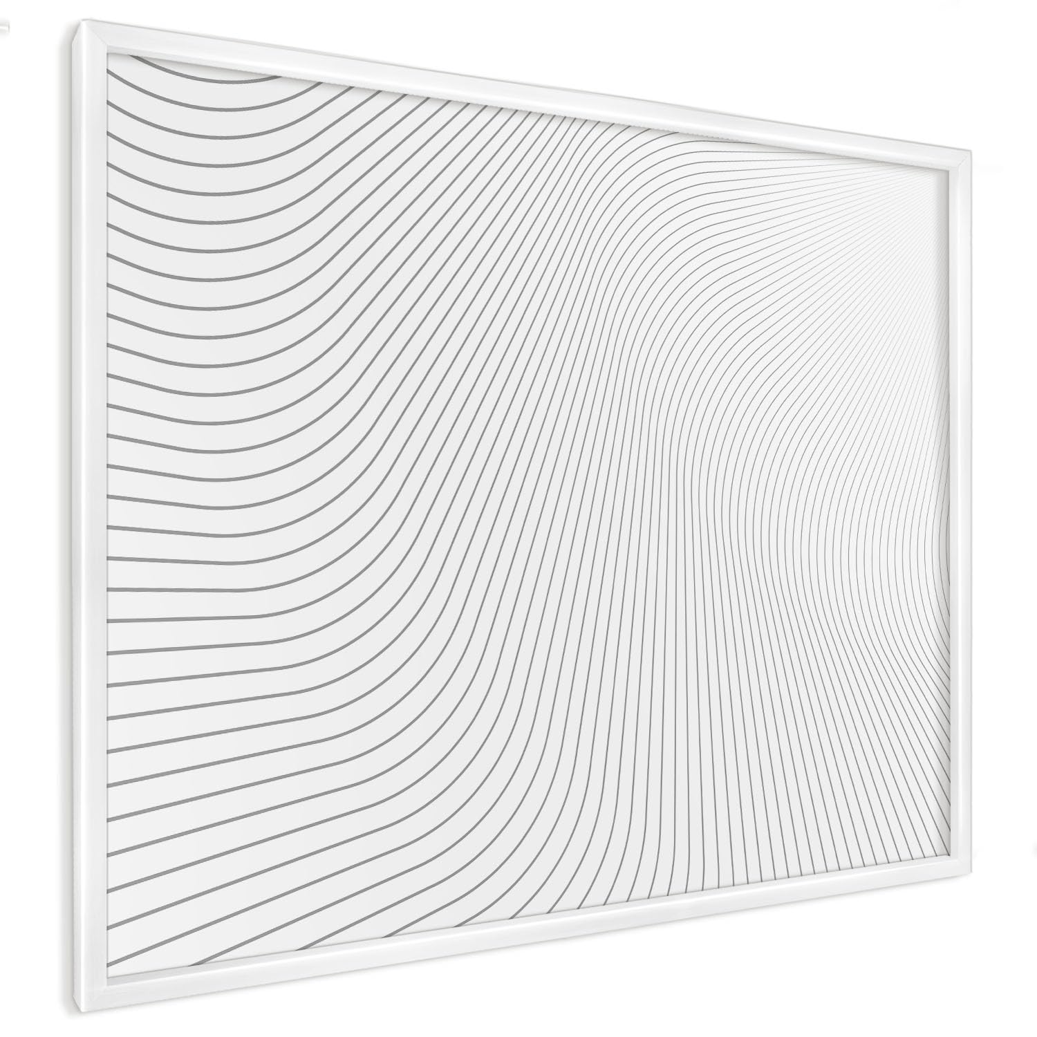 Pannello Magnetico 80x60 cm | Cornice Bianca | Le Linee Sono Interrotte. | Montaggio Facile | Lavagna Memo | Per Ristorante e Bar | Espositore per Menu, Offerte del Giorno e Avvisi