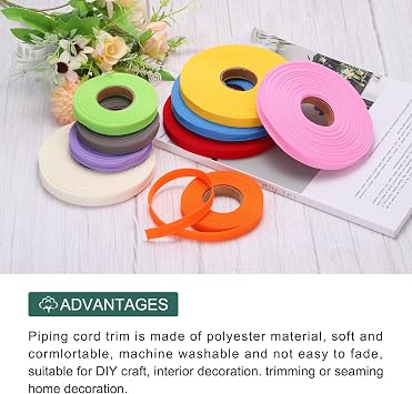 MECCANIXITY 1/2 Inch Single Fold Bias Tape Polyester Continuous Bulk Bias Tape for Sewing,Seaming Quilting Hemming Binding Crafts (Black 10 Yards)