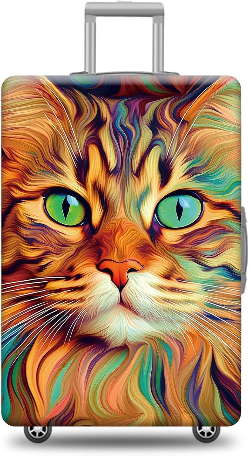 Personalized Luggage Cover Cute Bengal Ragdoll Cat Suitcase Protector Washable Elastic Baggage Cover For Pet Lovers Fits 18"-32" Luggage Style 2