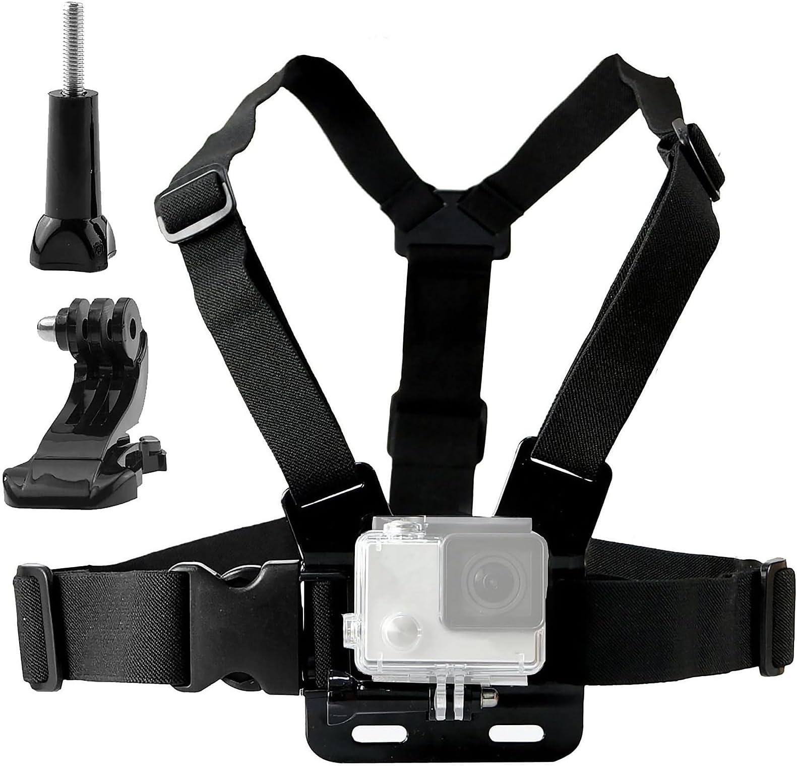 Chest Mount Harness for Action Camera, Adjustable Chest Strap Compatible with Gopro Hero 13 12 11 10 9/ AKASO EK7000/ DJI Osmo/WOLFANG/Apeman/Jadfezy , POV Shooting for Biking, Hiking, Outdoor Sports