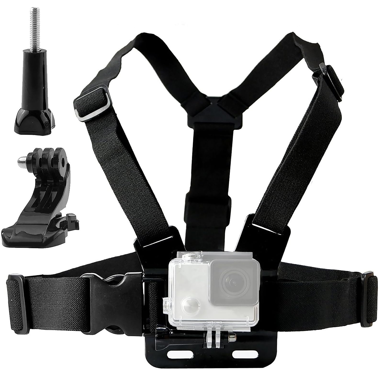 TEKCAM Adjustable Chest Mount Strap Compatible with Gopro Hero 13 12 11 10 9/ AKASO EK7000/ DJI Osmo/WOLFANG/Apeman/Jadfezy & Most Action Camera, Action Cam Chest Harness Strap Accessories