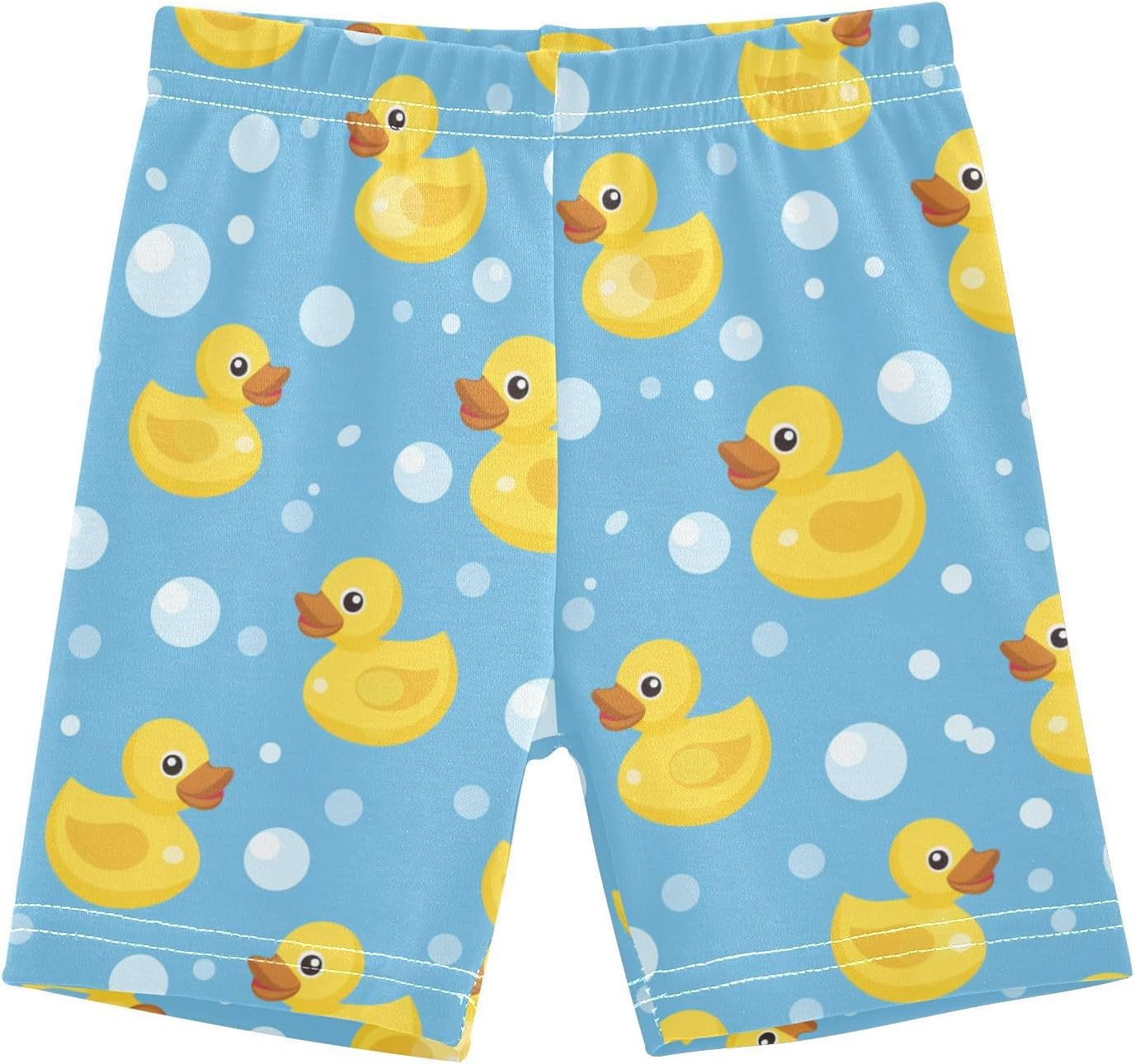Yellow Rubber Ducks Girls Bike Shorts Toddler Soft Cotton Active Under Dress Shorts