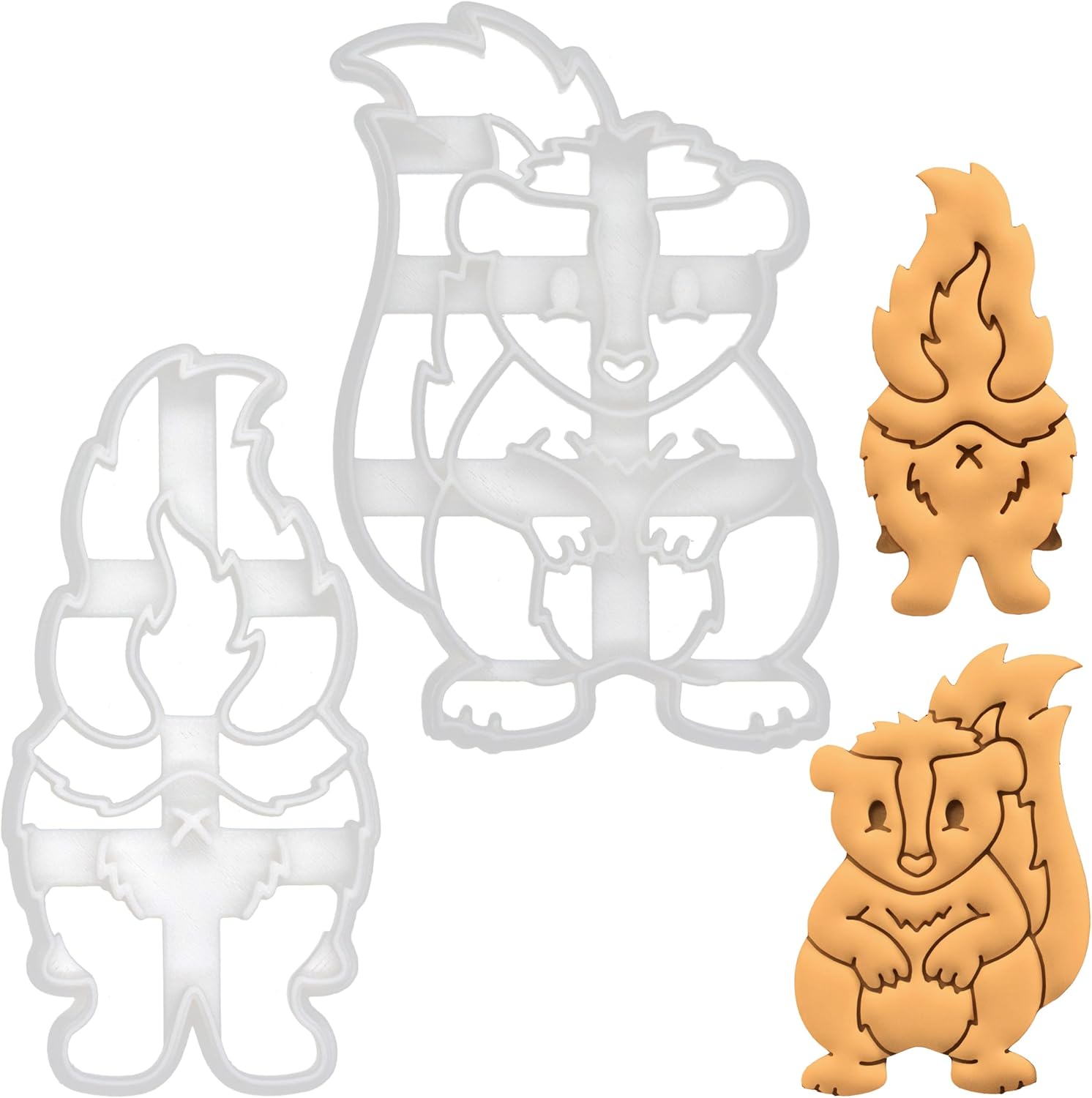 Set of 2 Cute Skunk Cookie Cutters (Skunk Butt and Skunk Portrait), 2 pieces - Bakerlogy