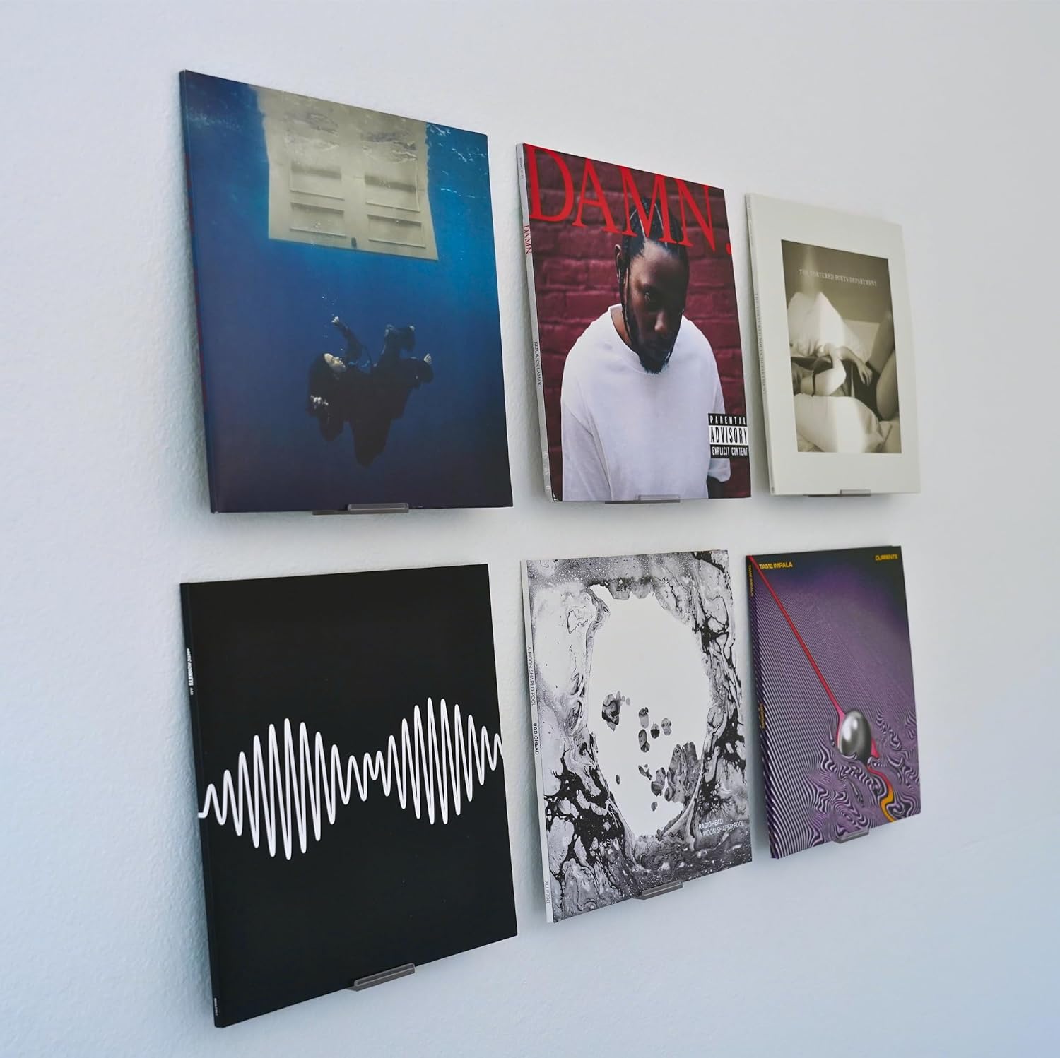 Modern JP Adhesive Vinyl Wall Mount (16-Pack) – Strong Hold Record Holder Wall, Record-Safe Easy Installation, Album Wall Mount for 1LP and 2LP – Black