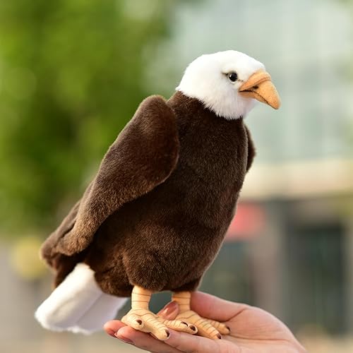 Miniatura 2 de Simulación Águila calva, animal de peluche, juguete de peluche, águila, muñeca. Hay alambre de aluminio en sus dos garras, que puede mantenerse de