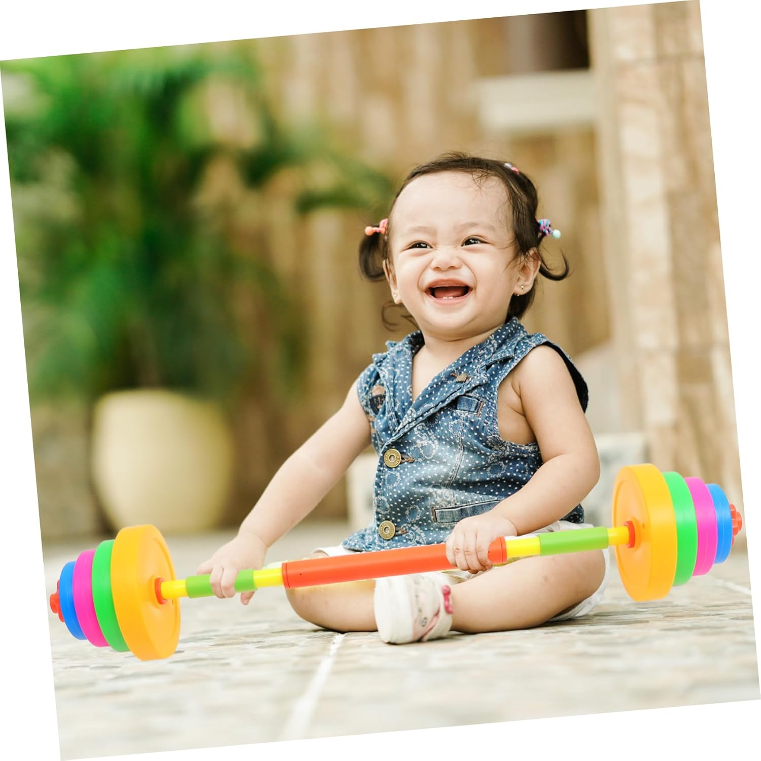 HANABASS Adjustable Boys and Girls Dumbbells Set Water-Filled Weight Training for Children Lightweight Plastic Barbell for Fitness Exercise Toy for Kindergarten Boys and Girls