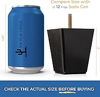 Vista 7 de The Blue Cactus Company Juego de 4 patas de madera para muebles (negro, cuadradas)