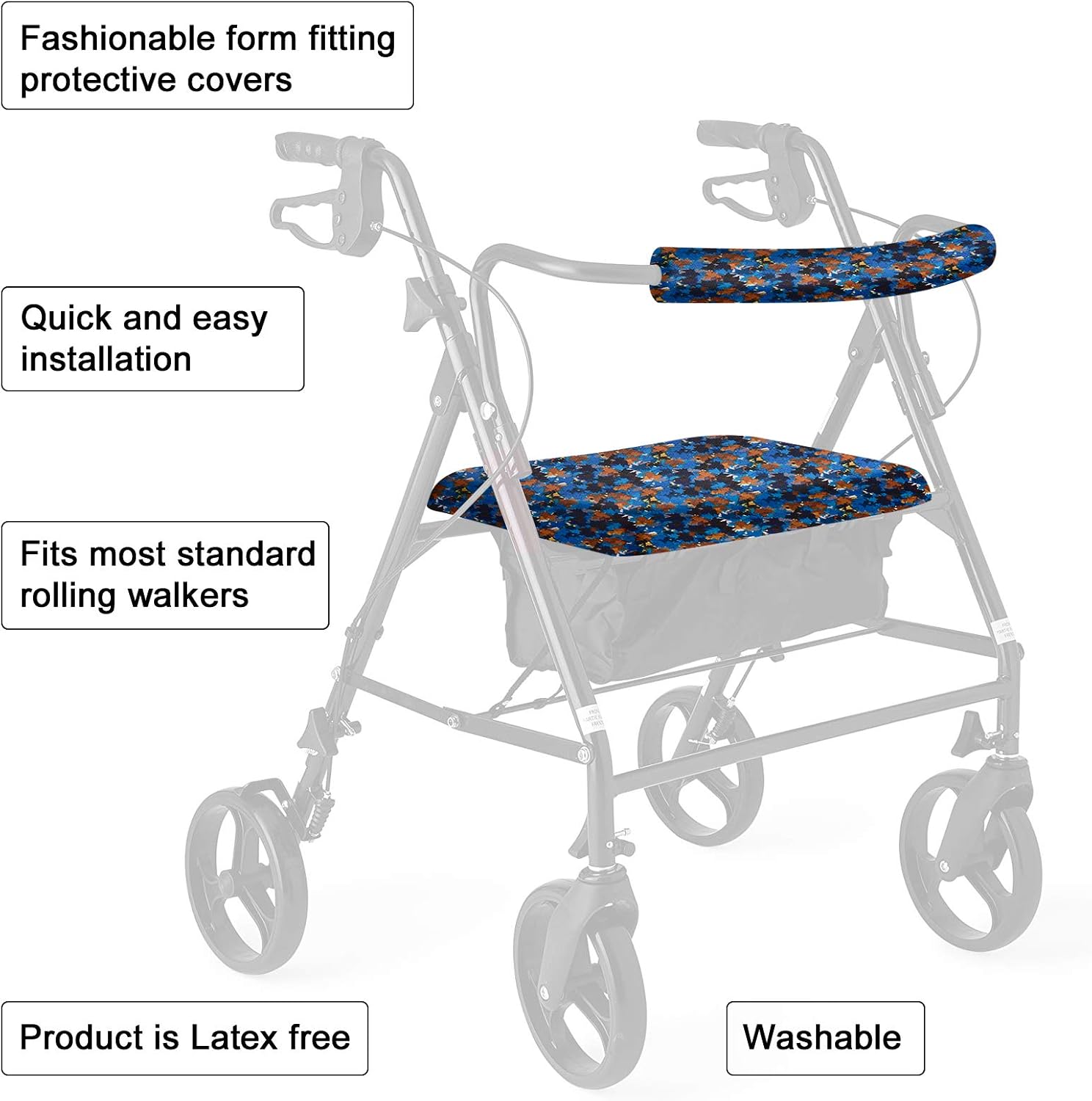 SPRING SEAON Walker Seat Cover Rollator Walker Seat and Backrest Covers image 2