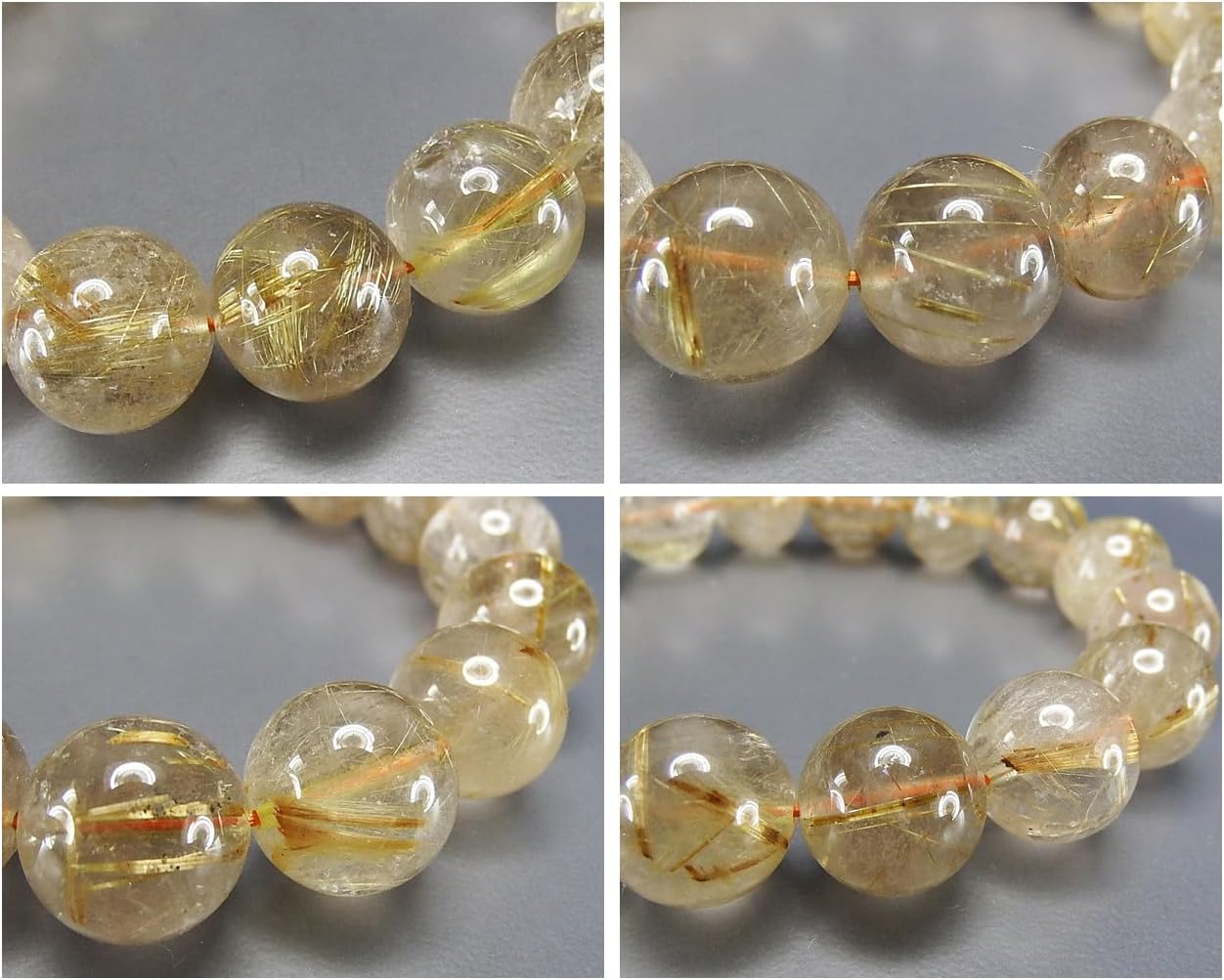 石街] 一点物タイチンゴールドルチルクォーツ大玉約14mm天然石
