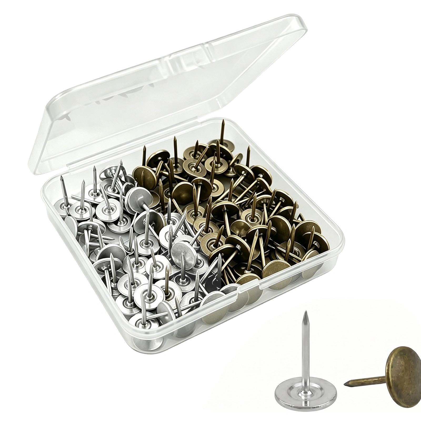 200 Pcs Bronze Push Pins, Decorative Carpet Tacks for Office Home Decor