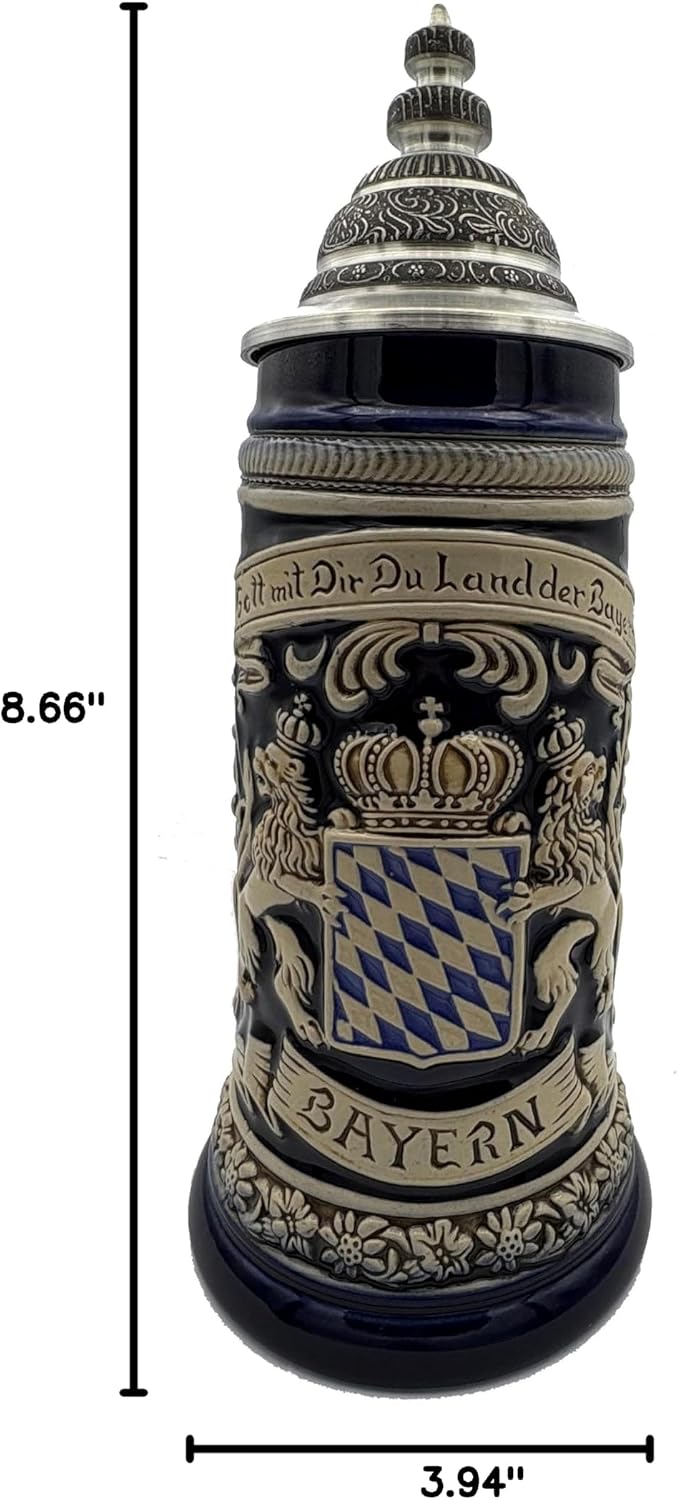 Zöller & Born German Beer Stein pewter bavaria coat of arms Stein 0.25 liter tankard, beer mug ZO 1661-206