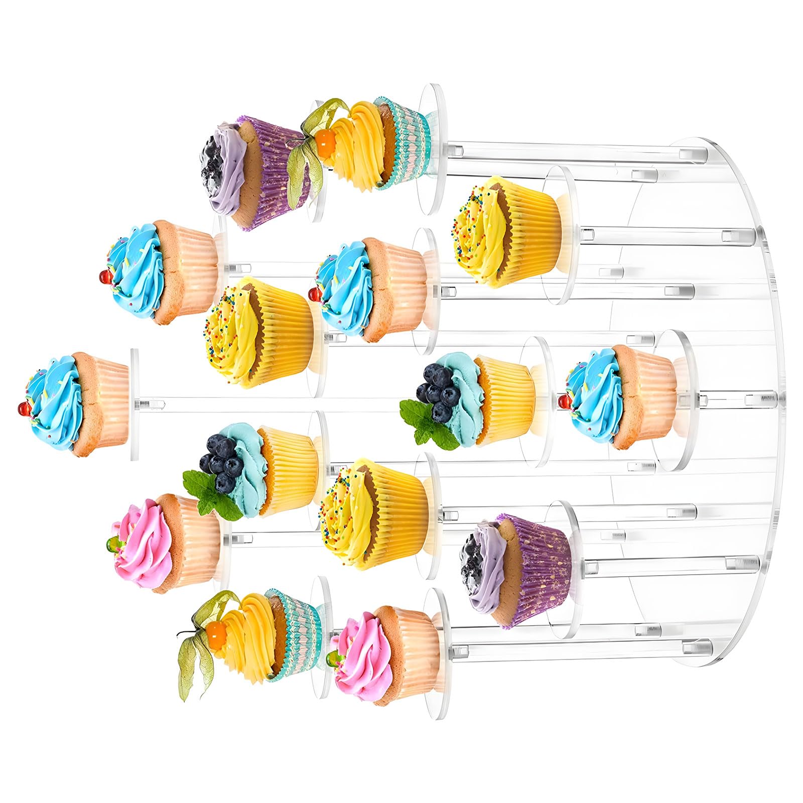 Jazuaiao Clear Platform for Exhibiting 15 Small Cakes or Tiny Decorative Items At Gatherings Decorative Dessert Stand