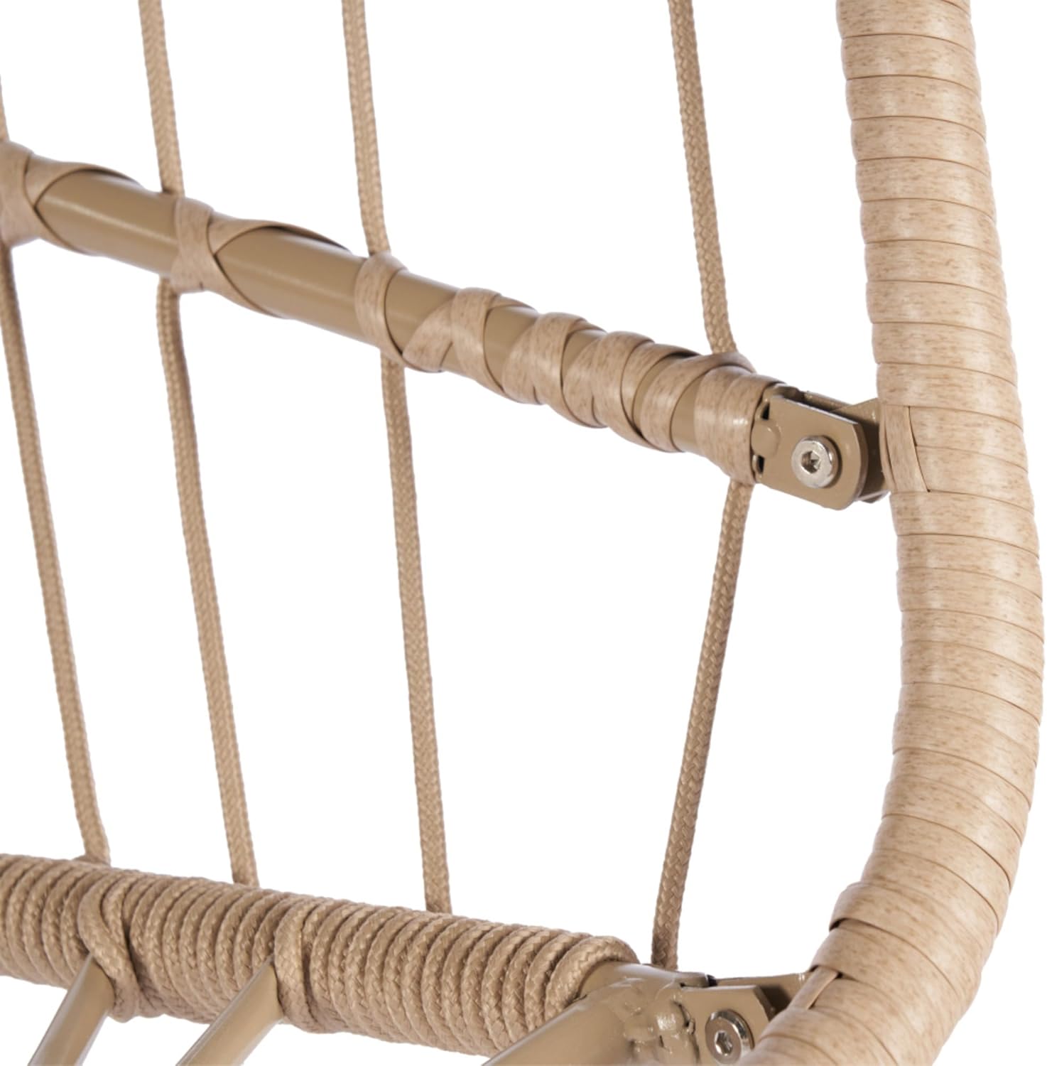 Handwoven All-Weather Rattan Egg Swing Chair – Galvanized Steel Frame & Waterproof Cushion – Modular Outdoor Furniture for Patio, Poolside, Garden, Balcony (Red + Rattan)