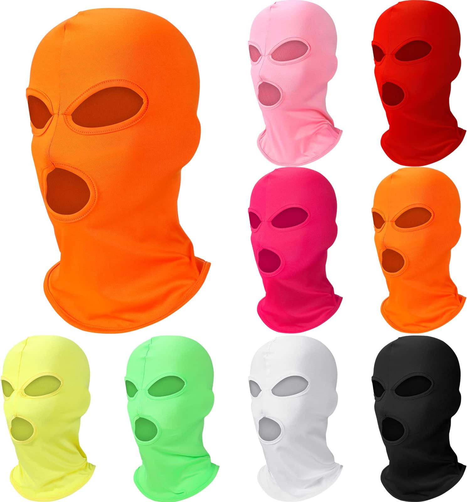 8 Pcs 3 Hole Full Face Ski Mask for Men Women, Summer Cooling Neck Gaiter, UV Protector Motorcycle Ski Scarf Sports