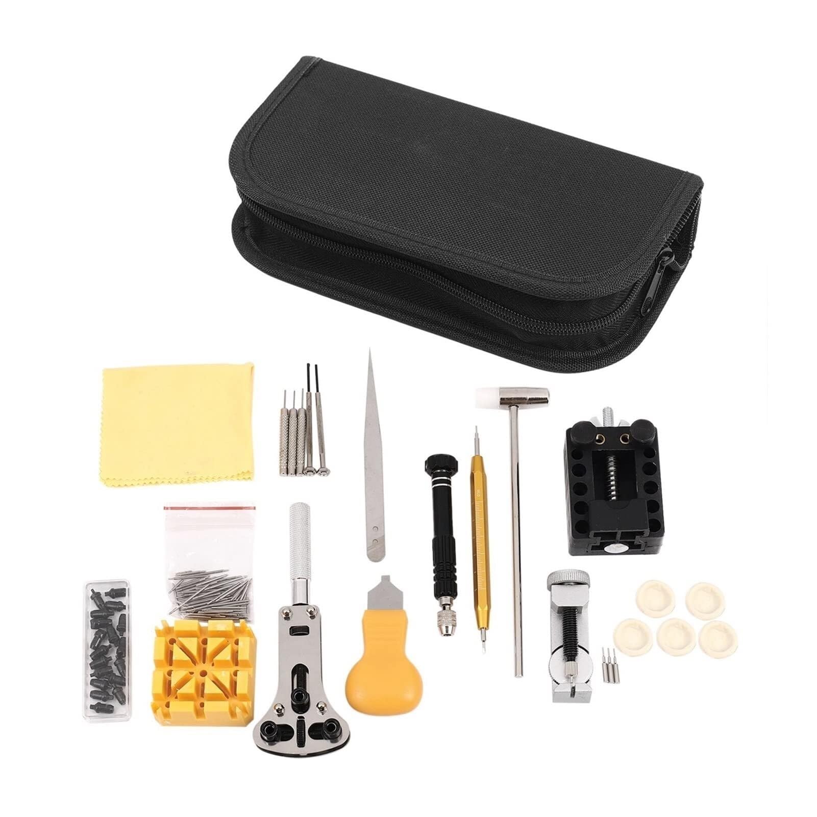 Kit de herramientas de reparación de relojes de 150 piezas, extractor de pasadores de eslabones de reloj, abridor de carcasas, extractor de barra de resorte, reemplazo de batería de reloj, a