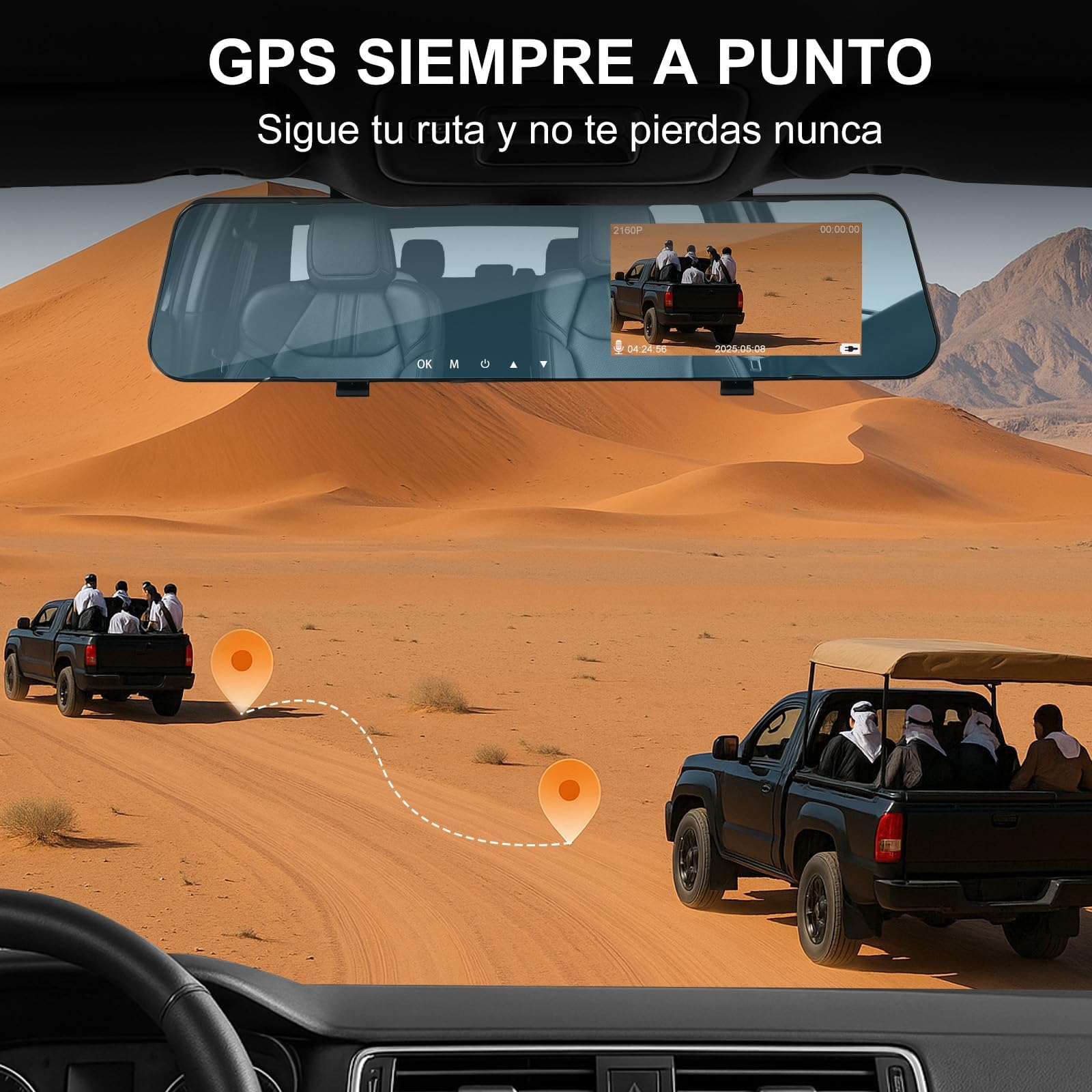 Dash CAM Coche 4K Full HD - Cámara Vigilancia Coche con GPS, Sensor G, Detección de Movimiento, Visión Nocturna Infrarroja, Pantalla LTPS, Bucle Continuo, Tarjeta TF 128GB-1