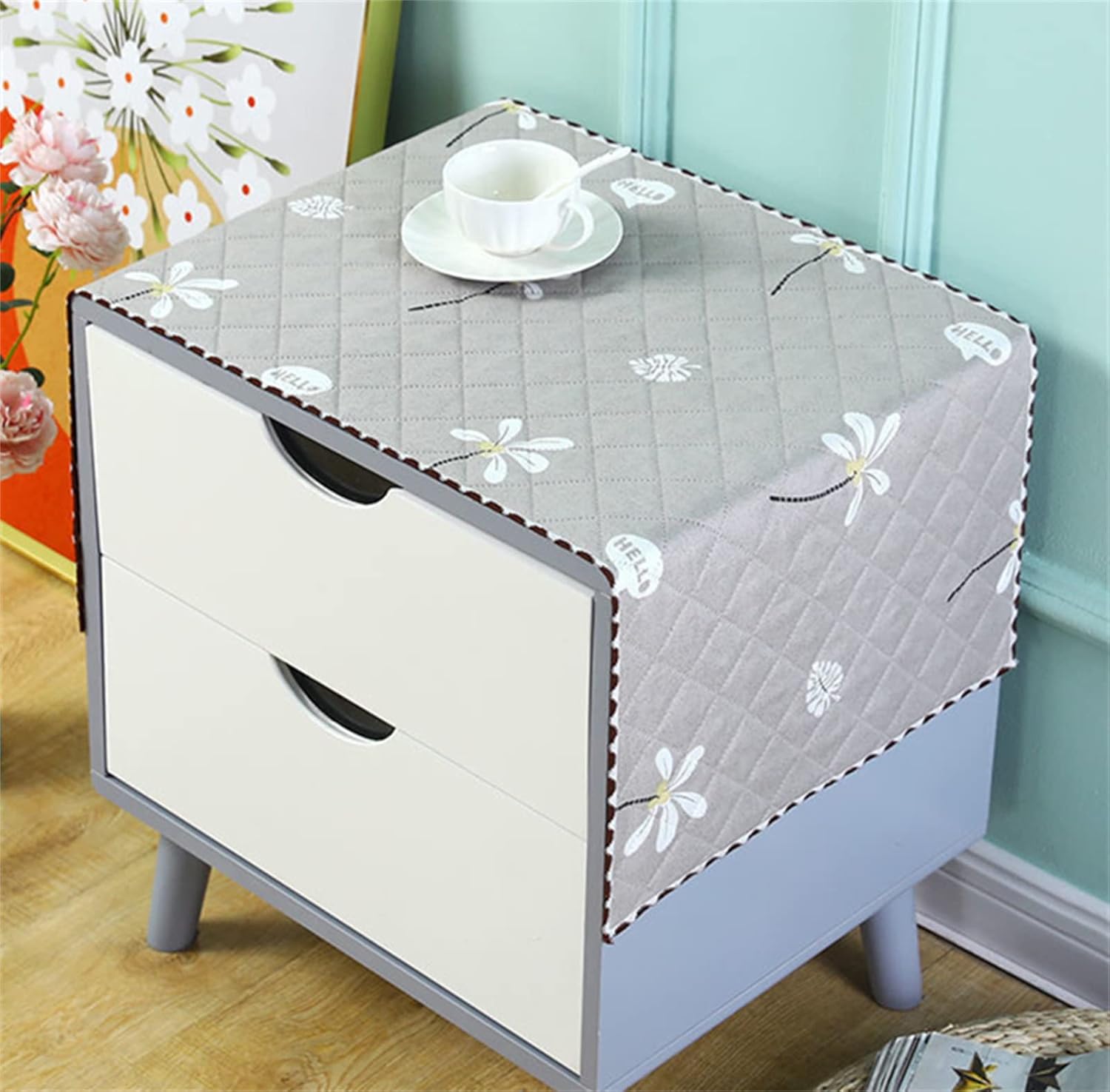 Simple Bedside Table dust Cover, Household Universal dust Cover Towel Cover Cloth Tablecloth dust Protection Cover (15.7 * 39.4 inches,Purple)