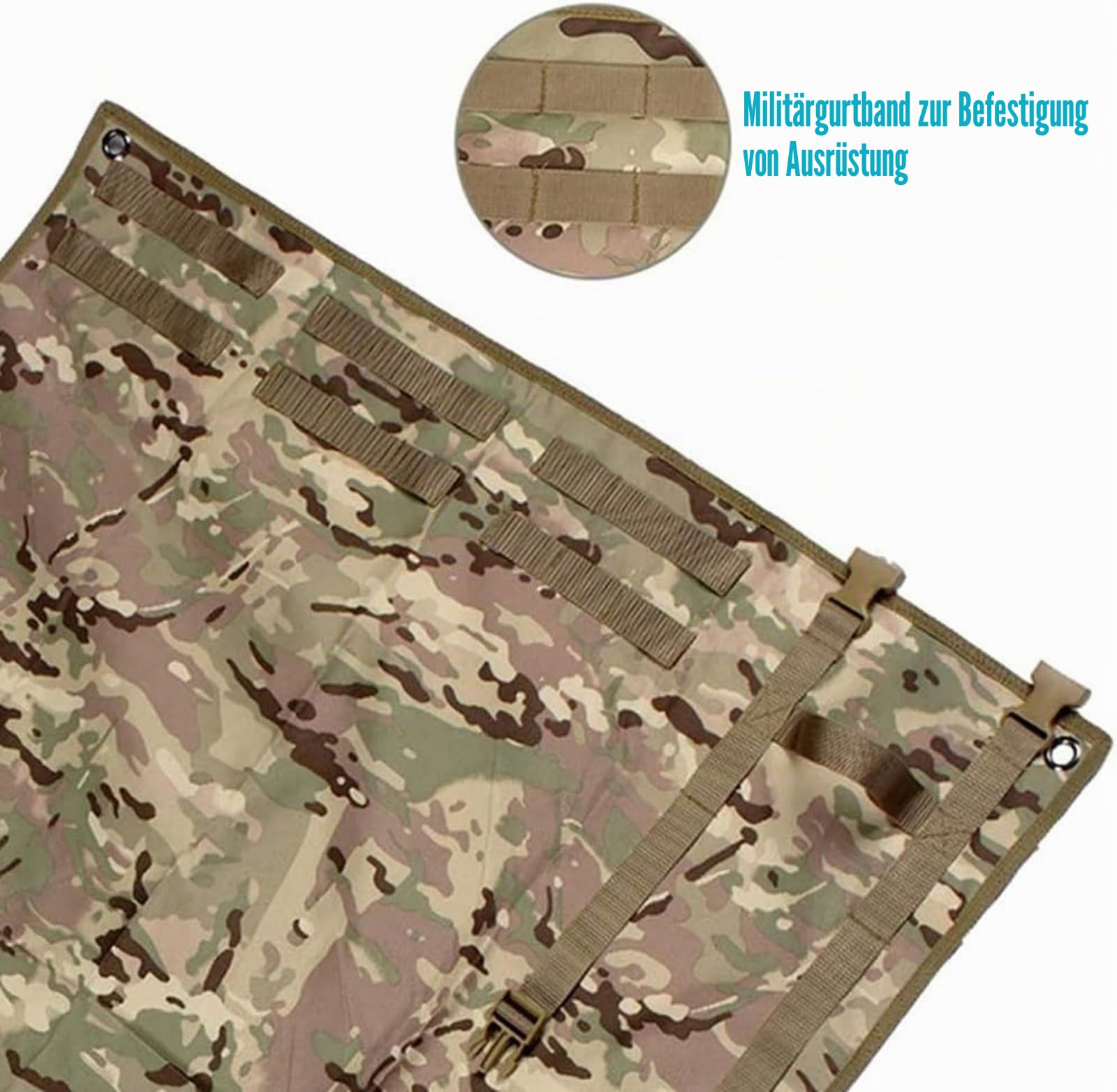 ProShoot Rollbare Taktische Schießmatte, rutschfeste Schießmatte aus 900D-Nylon mit Heringslöchern und MOLLE, Jagd- und Trainingsausrüstung (200 x 75 cm) (Green)