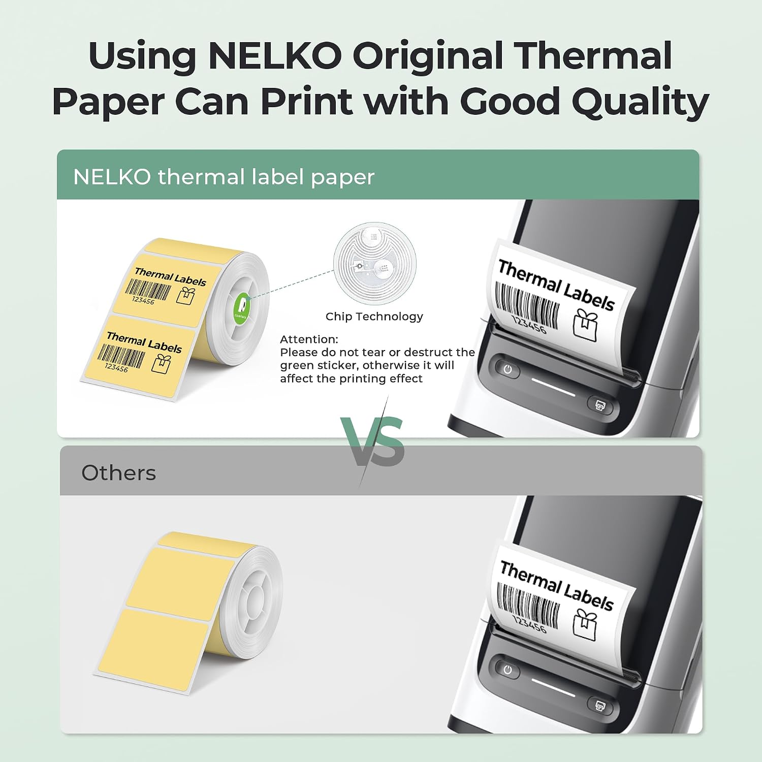 Nelko Thermal Labels for PM220, 1.57'' x 1.18'' (40x30mm), 230 Self-Adhesive Thermal Paper, Yellow, Waterproof, Multi-Purpose, No BPA & BPS image 3