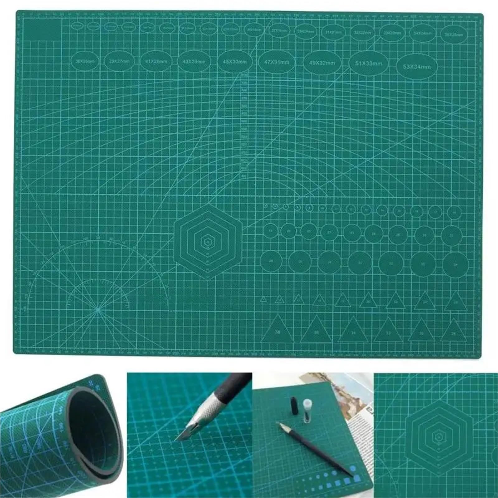 Tappetino da Taglio Tappetino da taglio multifunzionale A2 di grandi dimensioni Tappetini autoguarigione in PVC Taglierino for carta Coltello Scultura Strumenti artigianali fai-da-te