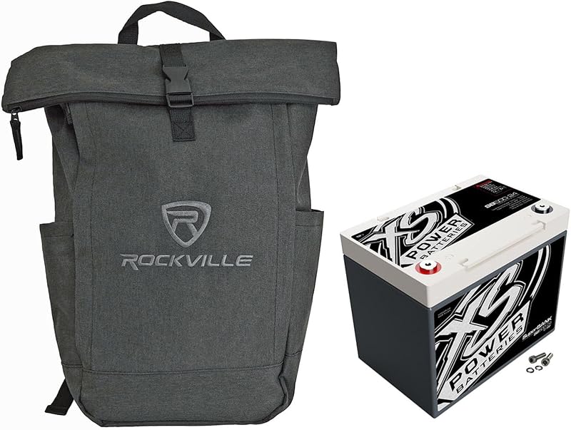 Paquete de ahorro de audio: XS Power SB500-24 12 V 4000 W Max Power 500 Farad Super Capacitor Bank Grupo 24 paquete con Rockville RPAK Charcoal elegante y duradera mochila con bolsillo para computadora portátil (2 artículos)