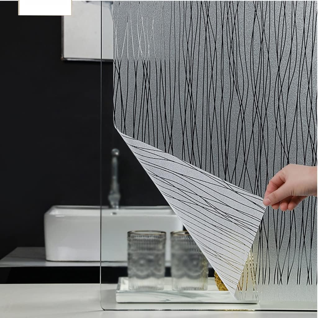 Window Privacy Film Window Film Window Privacy Film Glue-free Glass Sticker Peep-proof Office Stripe Film Bathroom Door Balcony Kitchen Window Decoration Blackout Window Film Window Films(B,40*100 cm)
