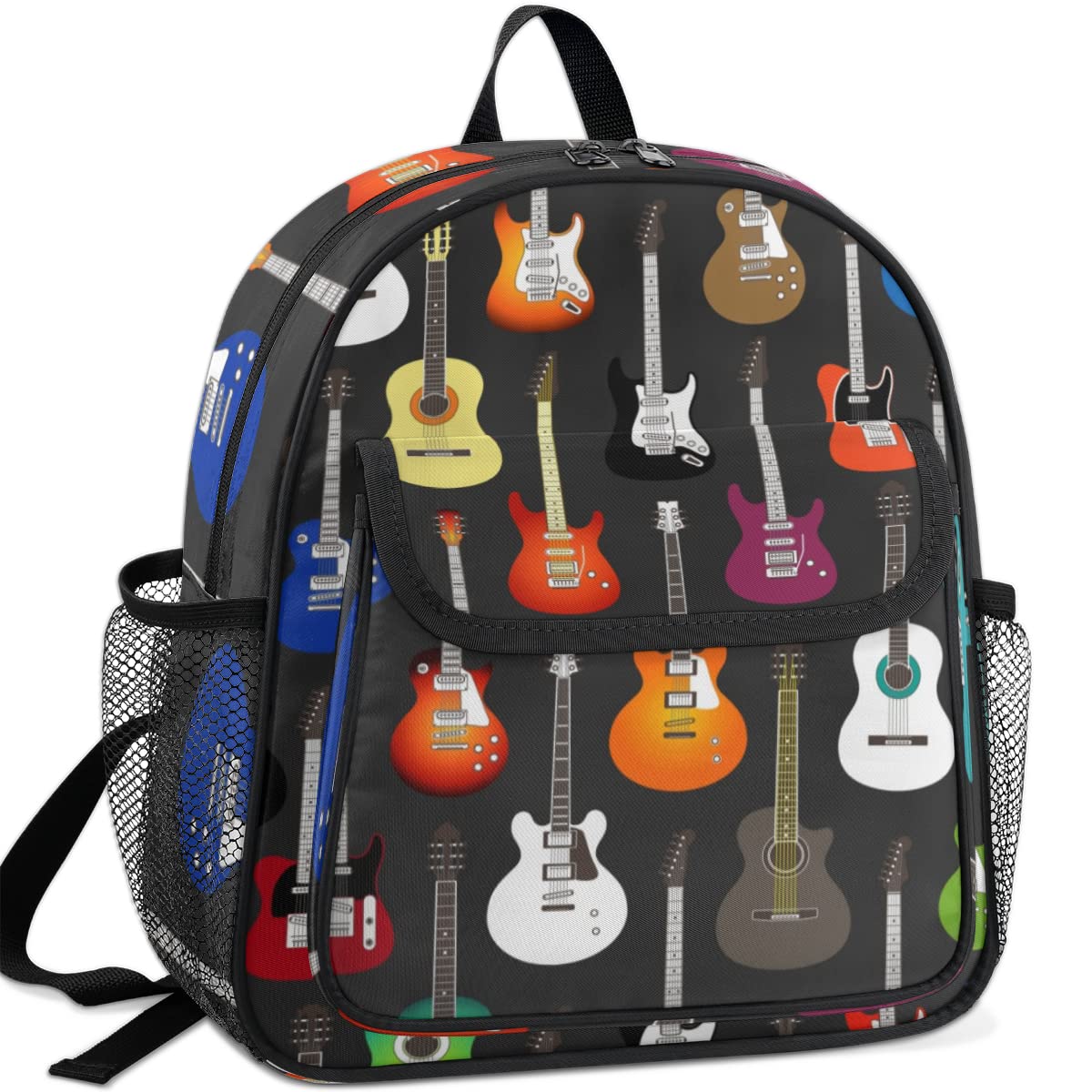 TropicalLife Muzyka kolorowa gitara dzieci plecaki dla chłopców dziewczynek, gitara maluch lekki plecak szkolny przedszkole torba na książki, wielobarwny