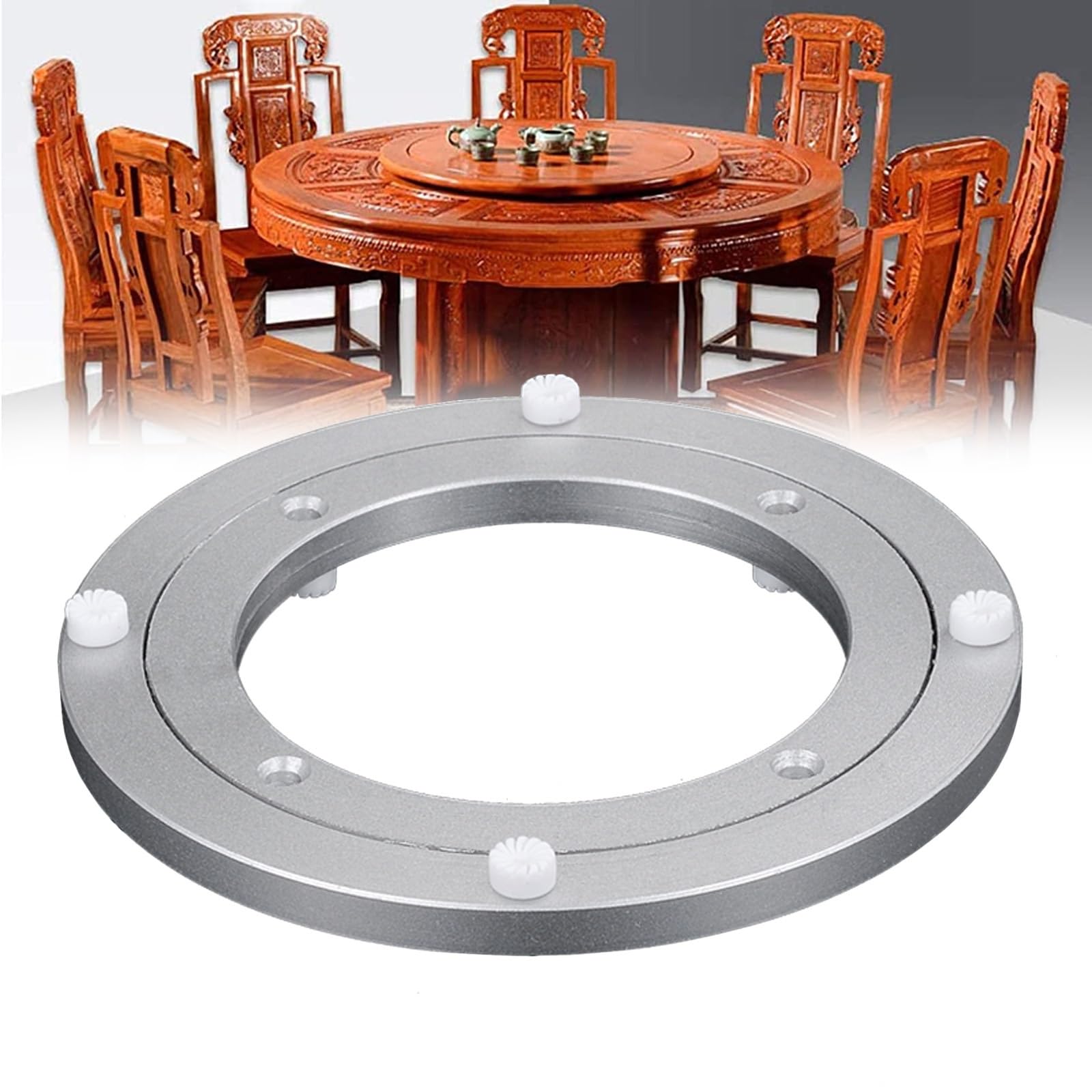 Lazy Susan Rodamiento Giratorio Plato Giratorio Rodamiento De Mesa Aluminio, Cojinetes Giratorio 200 300 400 600mm Redonda Base Giratoria TV, Bandeja Giratoria para Mesa Giratoria Platos