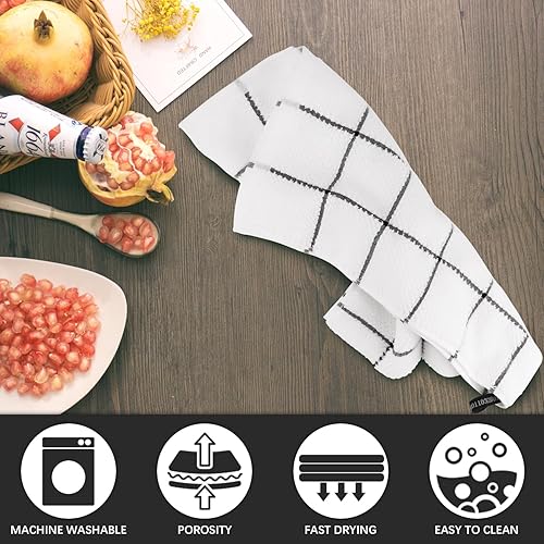 Miniatura 7 de Nialnant Paquete de 6 toallas de cocina, grandes 100% algodón, toallas de cocina, toallas de mano, paños de cocina para secar platos, 13 x 28