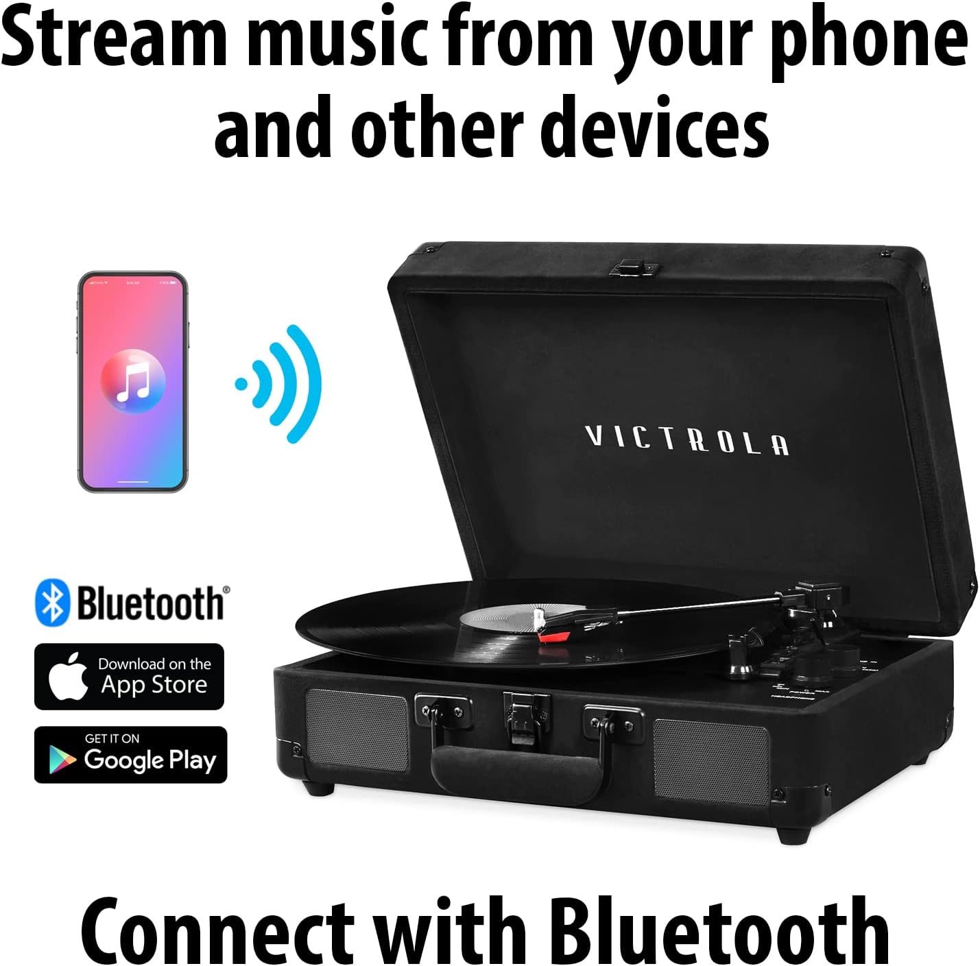 Blасk Frіdау - 40% оƒƒ Victrola Vintage 3-Speed Bluetooth Portable Suitcase Record Player with Built-in Speakers | Upgraded Turntable Audio Sound| Includes Extra Stylus | Black Velvet (VSC-550BT-BKV) 80% оƒƒ Dіѕсоunt Victrola Vintage 3-Speed Bluetooth Portable Suitcase Record Player with Built-in Speakers | Upgraded Turntable Audio Sound| Includes Extra Stylus | Black Velvet (VSC-550BT-BKV)