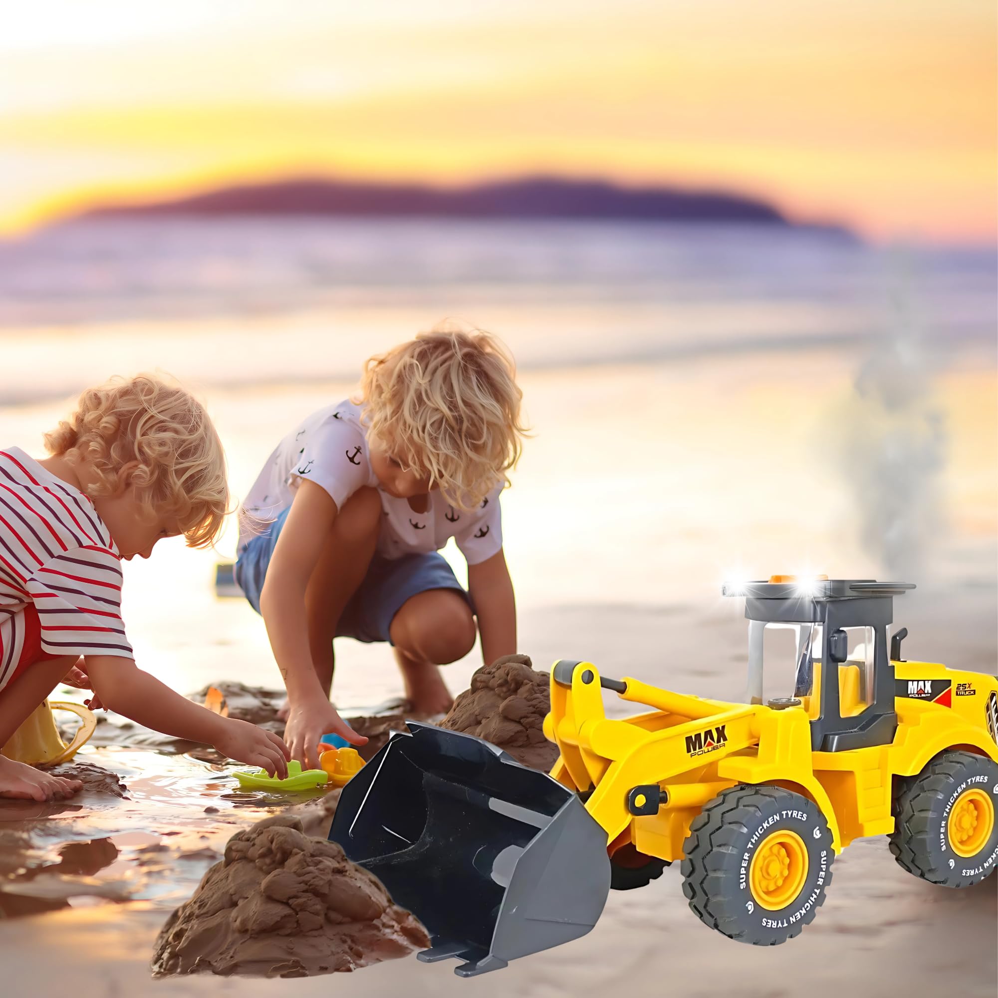 Crackles Jumbo Bulldozer Toy – Big Size Friction Powered Construction Vehicle with Lights, Sounds, Real Smoke Effect & Moving Parts | Heavy Duty Bulldozer Tractor Toy Truck for Boys Age 3-12 3