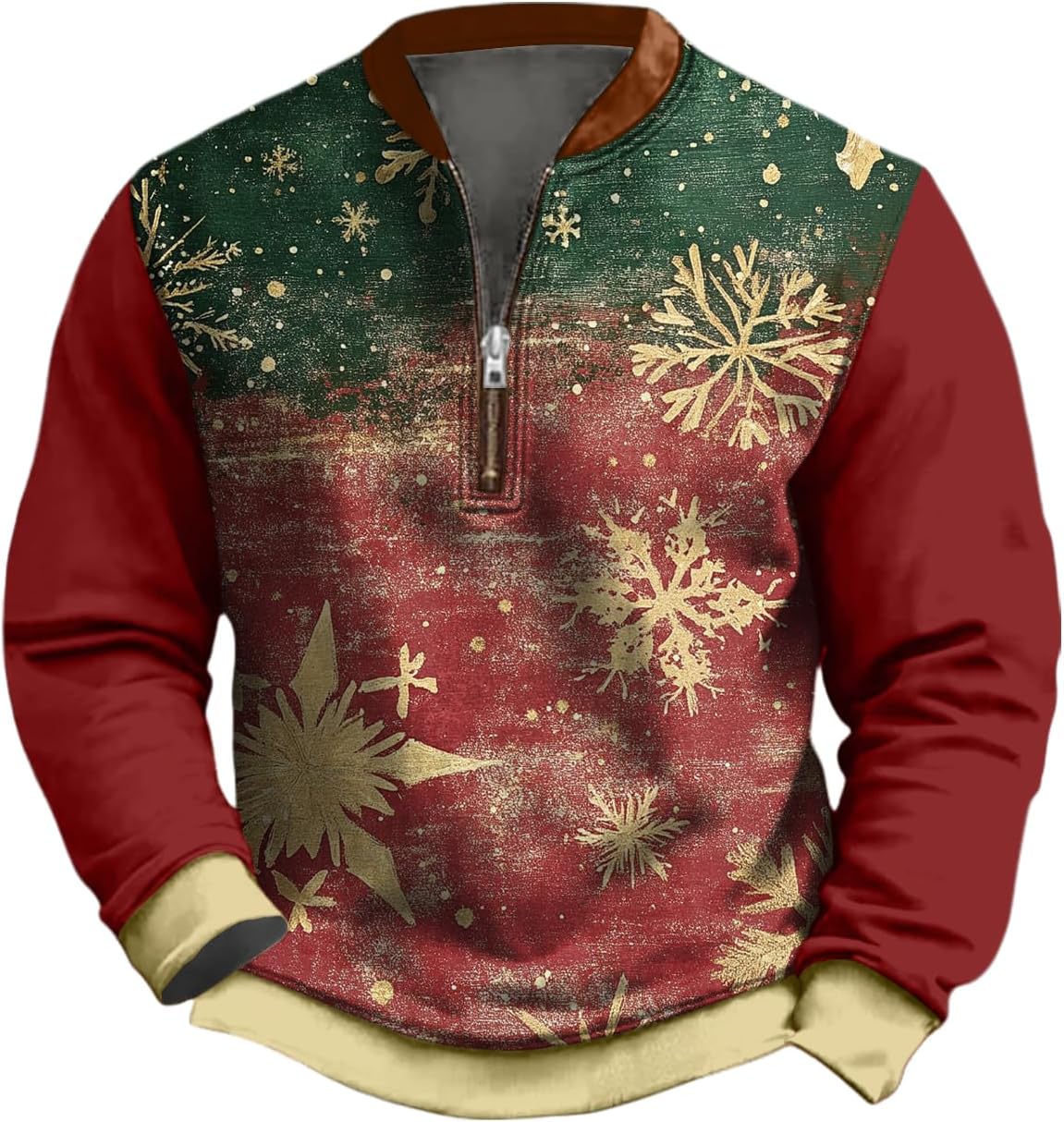 Halloween Hoodies Men Funny Print Half Zip Pullover Long Sleeve Crewneck Big And Ta...