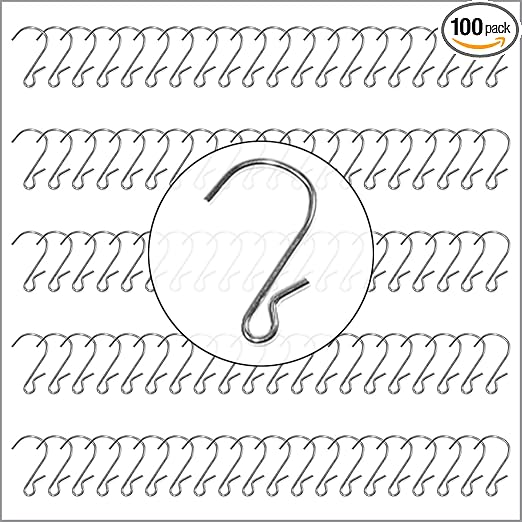 100 Pack S Hooks, 1.69" S Shaped Hooks for Hanging Plants, DIY Crafts, Jewelry, Keys, Decorations, Kitchen Utensils, Merchandisers, Displays, Products in Retail, Pinched Version