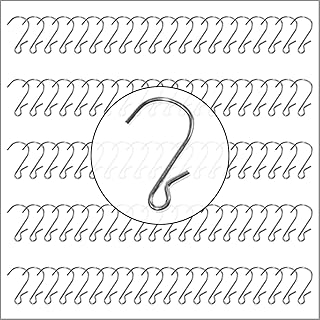Clip Strip 100 Pack S Hooks, 1.69" S Shaped Hooks for Hanging Plants, DIY Crafts, Jewelry, Keys, Decorations, Kitchen Utensils, Merchandisers, Displays, Products in Retail, Pinched Version