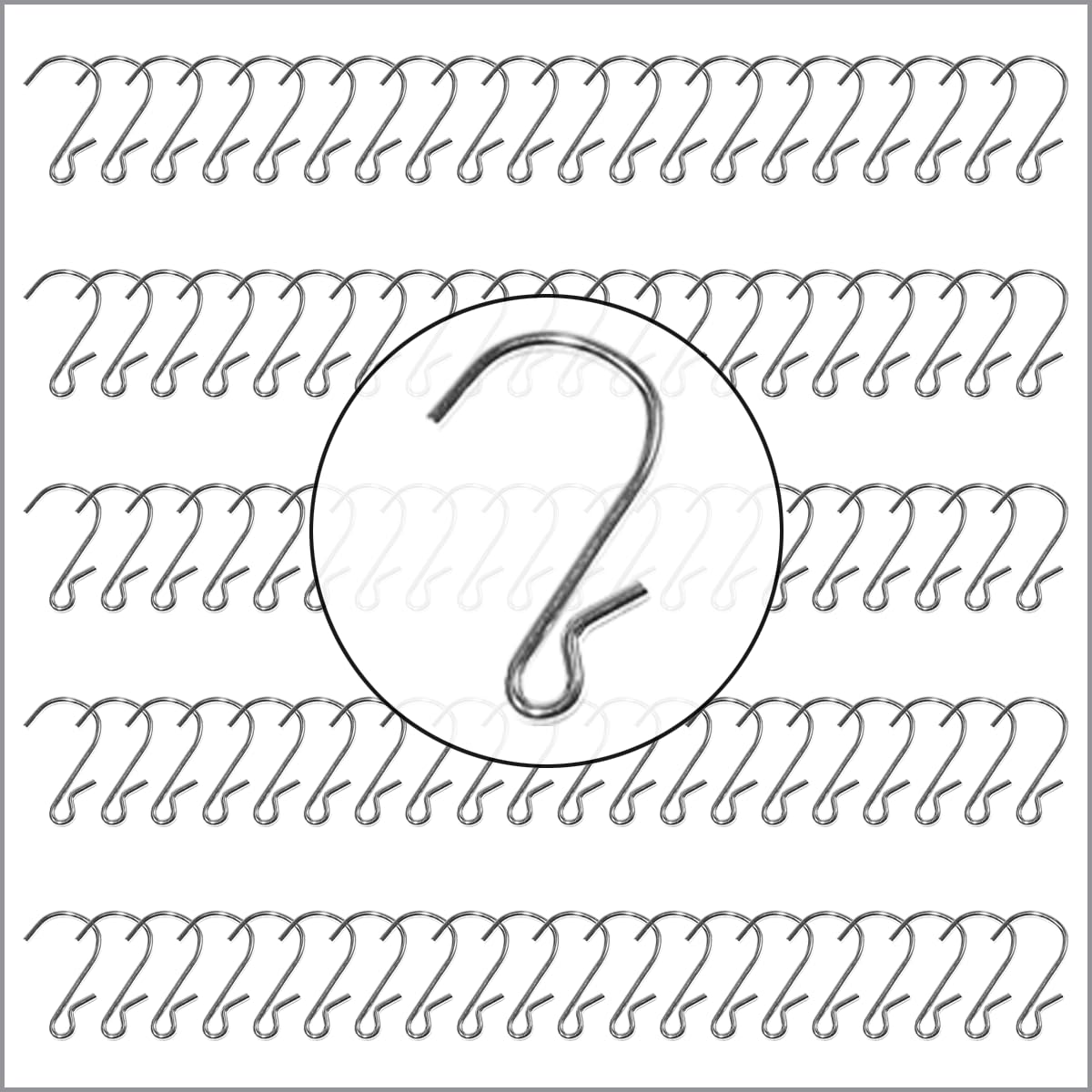 Clip Strip 100 Pack S Hooks, 1.69" S Shaped Hooks for Hanging Plants, DIY Crafts, Jewelry, Keys, Decorations, Kitchen Utensils, Merchandisers, Displays, Products in Retail, Pinched Version