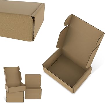 YRHome Pack of 20 Packing Boxes Folding Boxes Goods Shipment Boxes Made of Corrugated Cardboard Easy to Fold Sturdy Structure for Shipping Moving Storage Gift Wrapping Brown 15 x 10 x 4 cm
