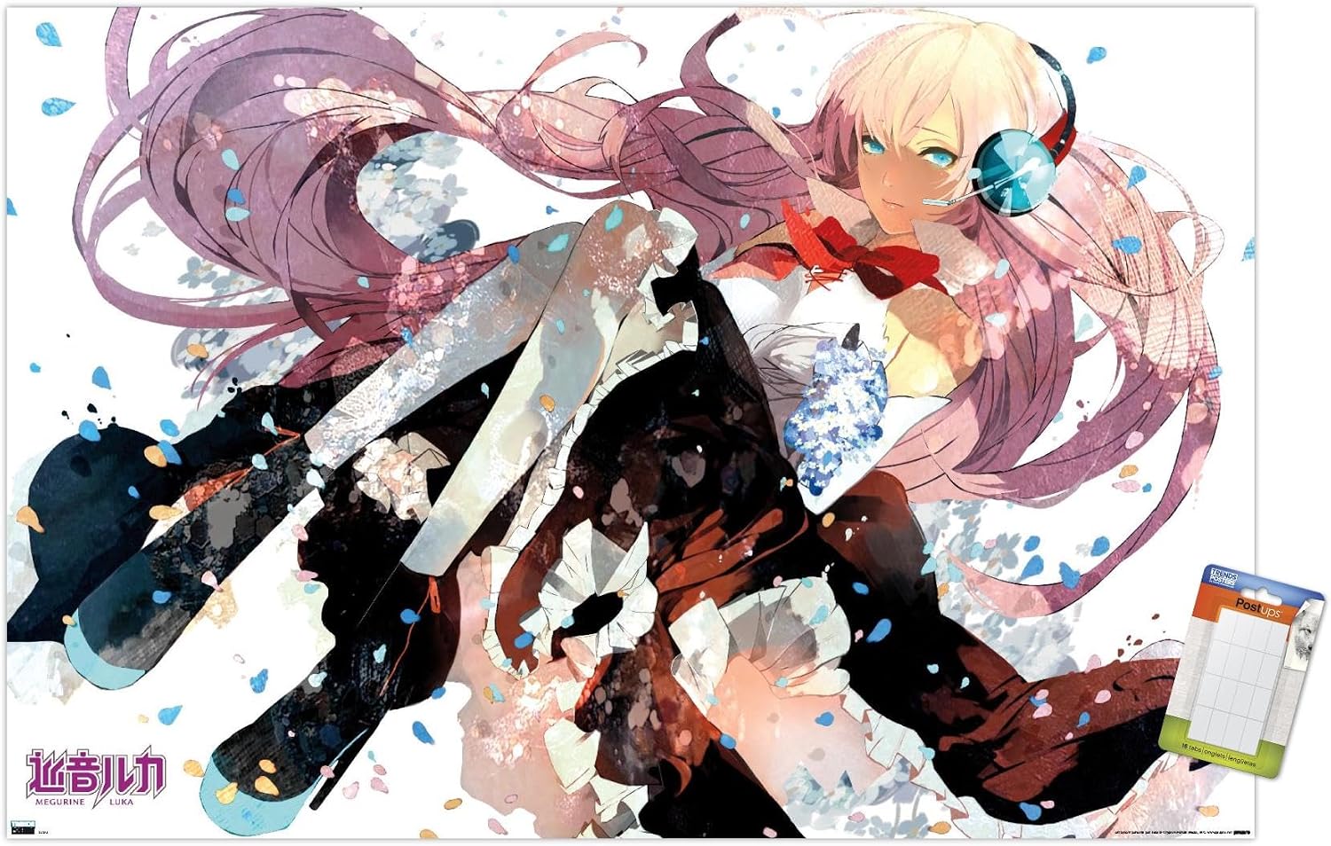 Trends International Hatsune Miku - Megurine Luka Wall Poster, 14.72" x 22.37", Premium Poster & Mount Bundle
