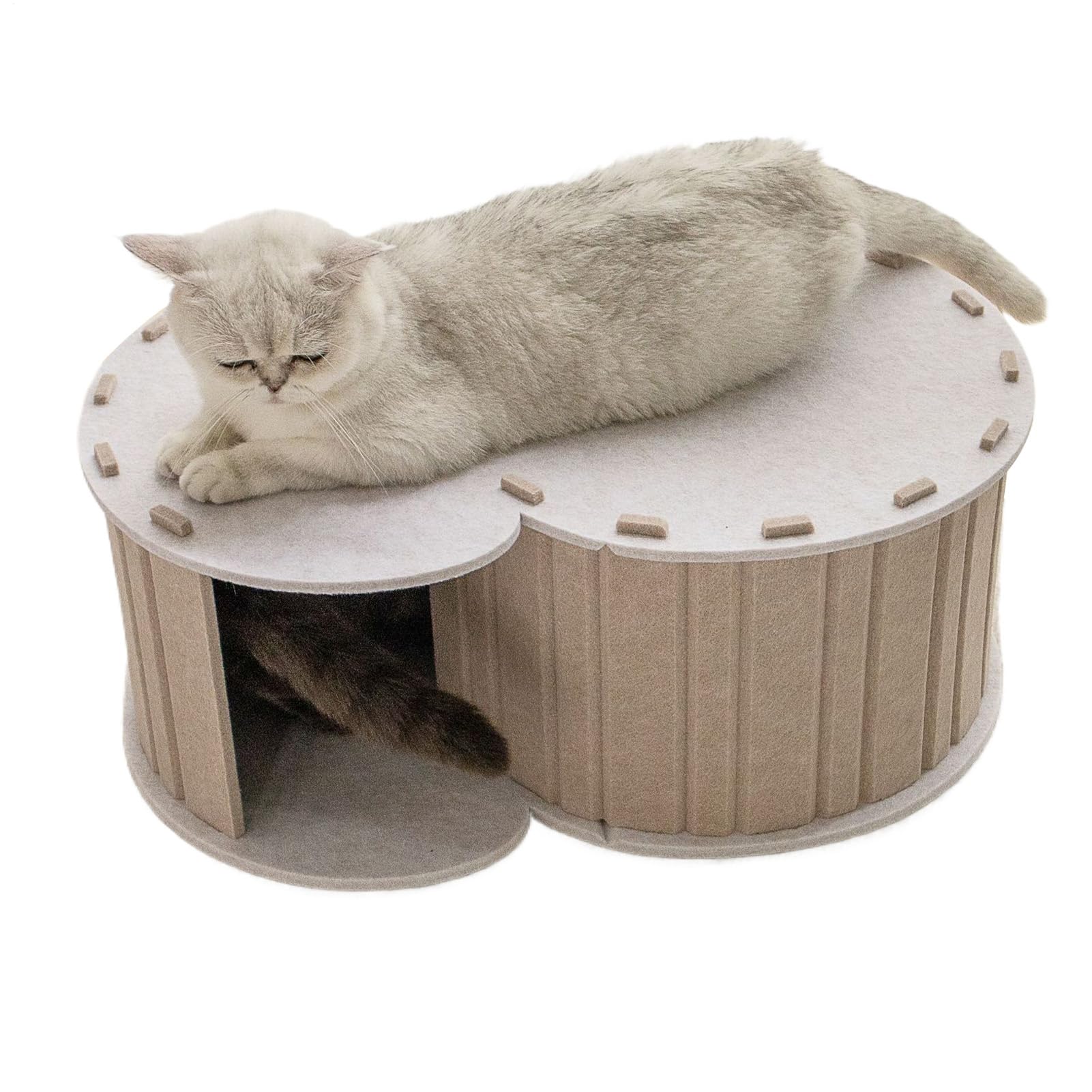 Tunnel Ciambella Per Gatti Tiragraffi Rifugio Riposo | Grande Riposo In Feltro Rimovibile Piccole Razze Riposo Casa Esterno Inverno Appartamento Compleanno Articoli