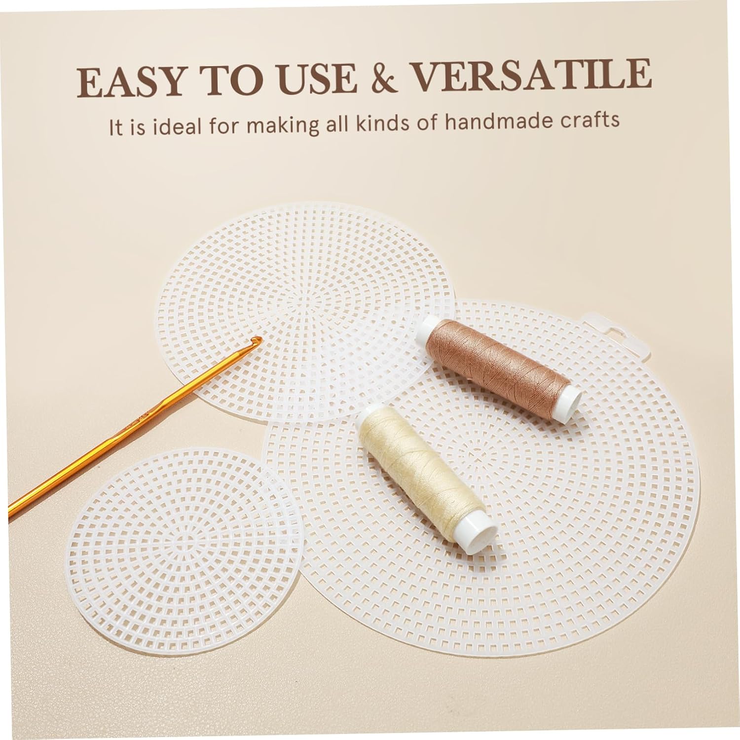 GLSTOY 30pcs Plastic Canvas Mesh Sheets for Cross Stitch Embroidery and Crafting Wear-Resistant Smooth Surface Multi-Sized Round Shapes for DIY Projects
