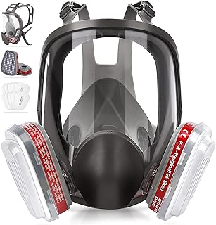 6800 Full Face Respirator Mask - Reusable Respirator mask, Gas Mask with 6001CN Activated Carbon Air Filter, Suitable for Painting, Dust, Epoxy resin, Chemicals, Organic Gas, Welding, Polishing