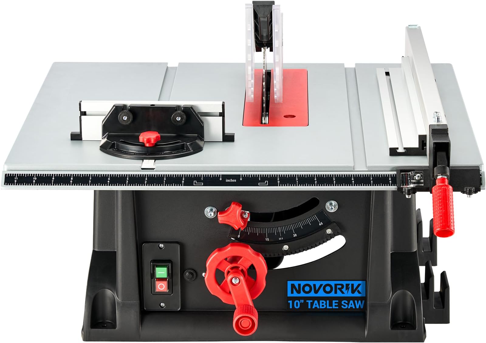 NOVORIK 10“ Portable Table Saw, 10 Inch Heavy-Duty Table Saw with 15 Amp Motor, Benchtop 10-Inch with TCT Blade for Woodworking Included