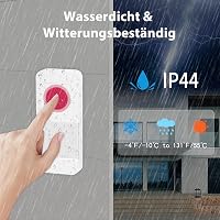 SURNICE Vezeték Nélküli Csengő, Vízálló Kültéri Kaputelefon, 300m Hatótáv, 38 Csengőhang, 4 Hangerőszint, LED Villogás 6
