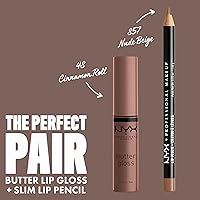 Vista 4 de NYX MAQUILLAJE PROFESIONAL Brillo de mantequilla azúcar moreno brillo de labios no pegajoso - Cinnamon Roll (Gris Marrón)