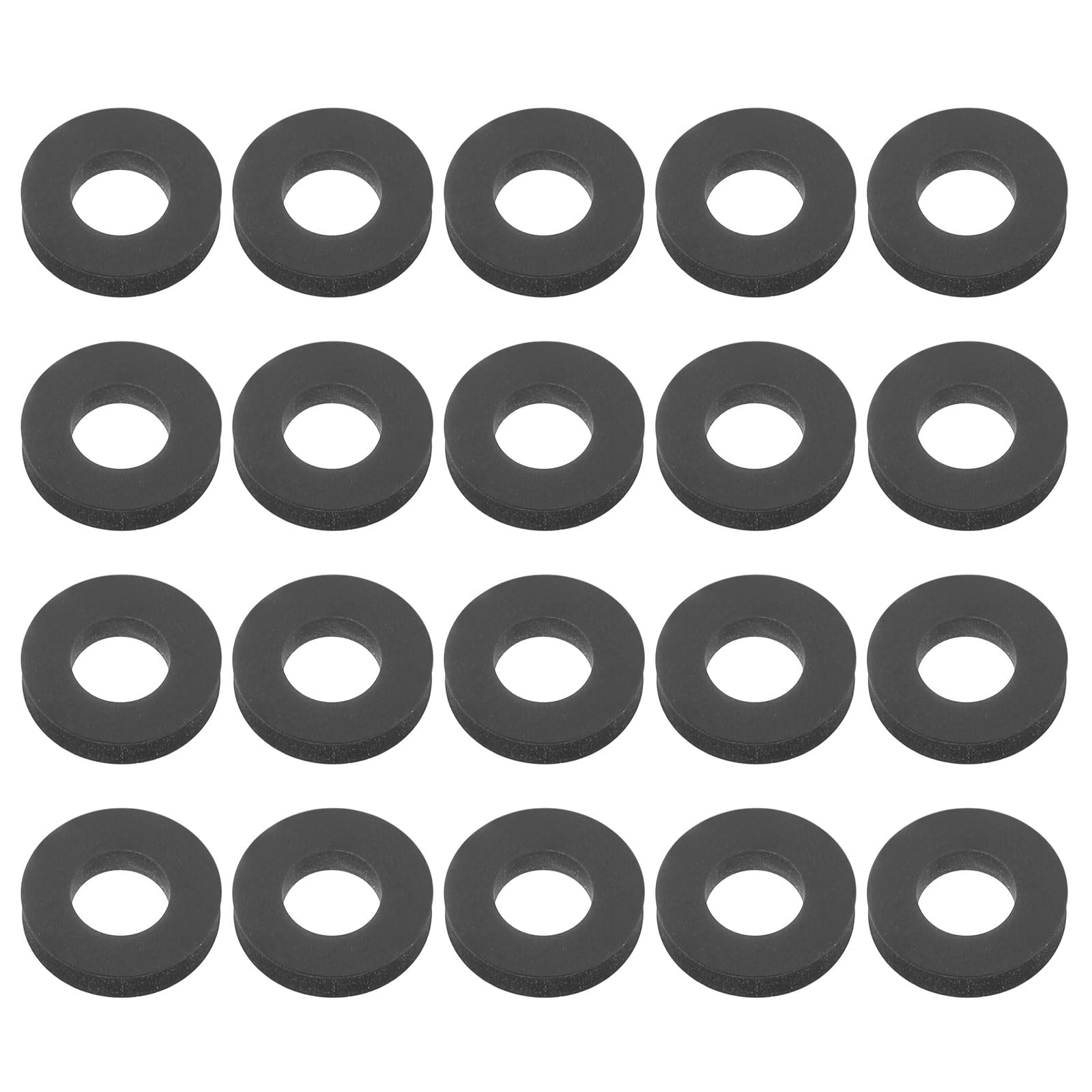 DEFANEX 20Pcs Silicone Flat Washer (ID M5mm OD 10mm Thick 2mm) - Soft & Flexible O Sealing Ring Fastener Sealing Spacer Gasket Accessories for Shower Head Water Hose Valve Pump, Black — image 1