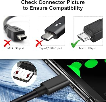 Micro USB Power Cord Adaptor Charger Compatible for Roku Streaming Stick, Roku Express Plus, Roku Premier/Plus, Roku Voice Remote Pro (Not for Roku Streaming Stick Plus & Roku Ultra)