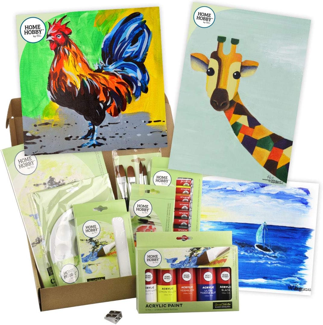 3LHomeHobby Paint Studio kit Plus โ Rooster by Nicholas Choong โ Intermediate, Multiple, One Size