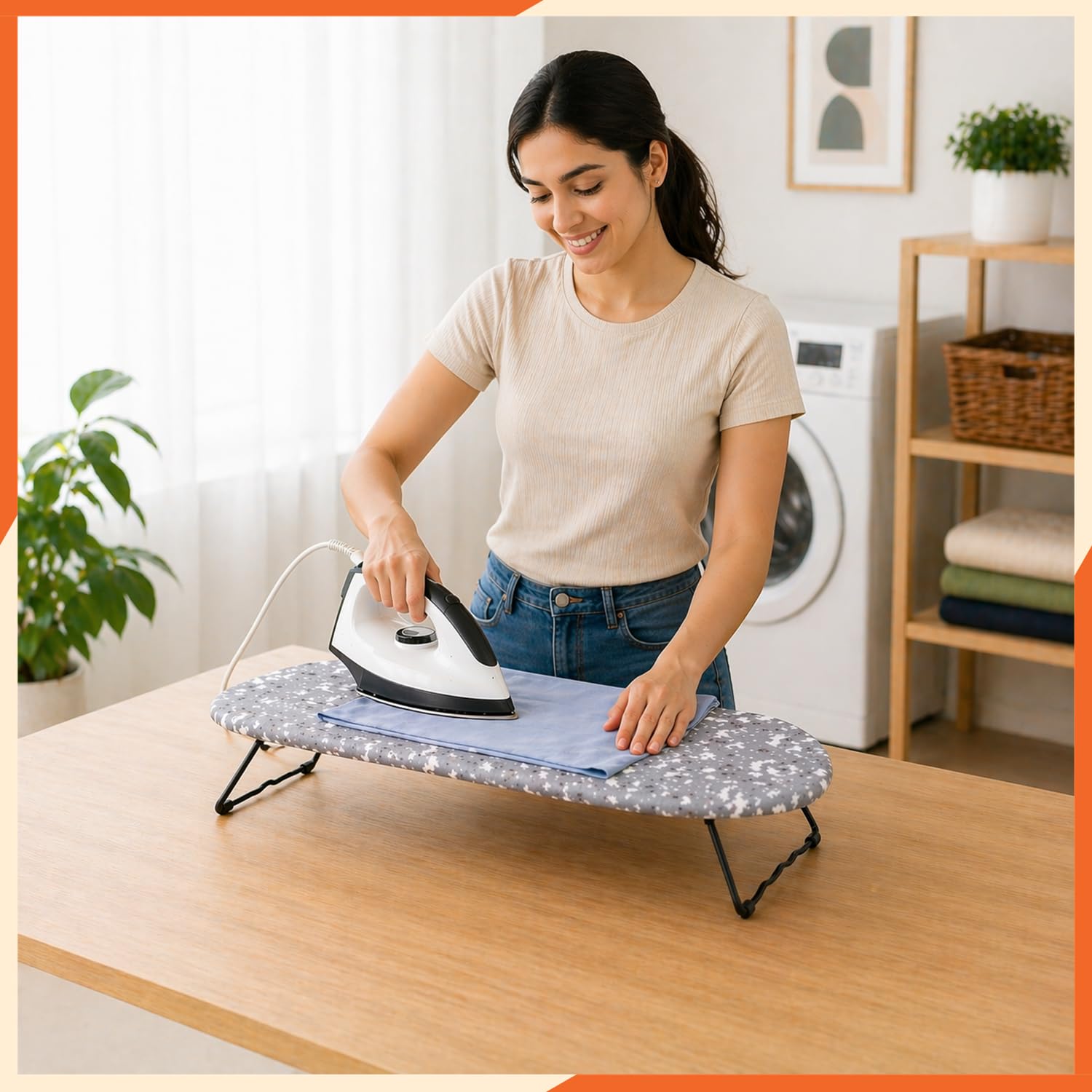 Prime Ezee-Press Mini Ironing Board - Portable & Foldable -1