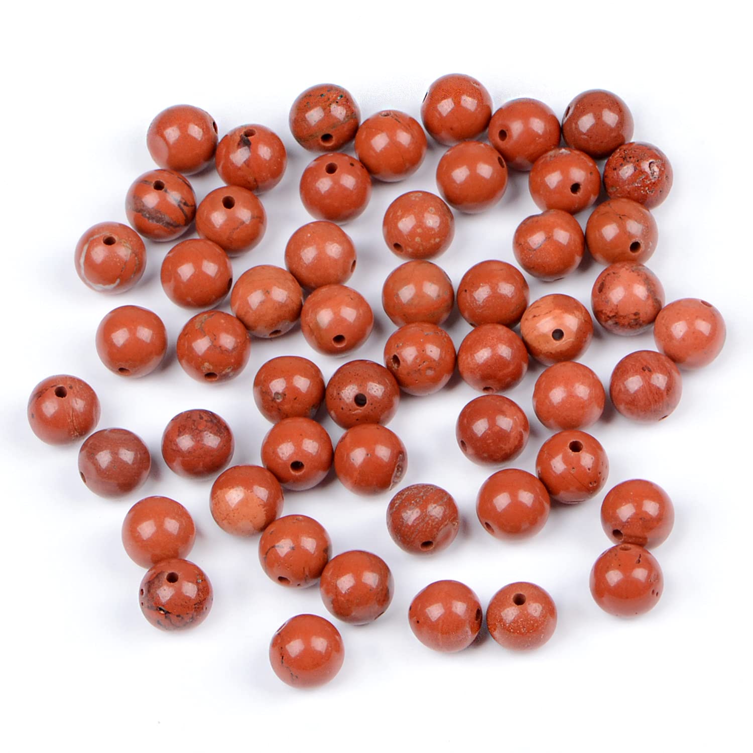 Bymitel 210pcs Natural Crystal Beads Stone Gemstone Round Energy Healing Loose Beads with Stretch Cord for Jewelry Making Bracelets Anklets (Red Jasper, 4mm 210pcs) - Image 4