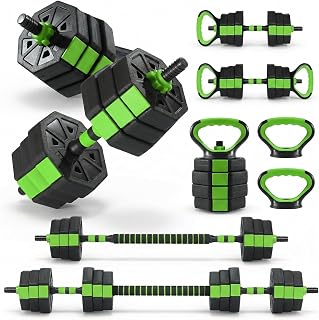 4 In1 Adjustable Dumbbells Set, 44/66/88Lbs Free Weight Set with Connector | Weight Dumbbell Set Used As Kettlebells, Barbell, Dumbbells, Push Up Stand, Fitness Exercise for Home Gym Suitable Men/Women